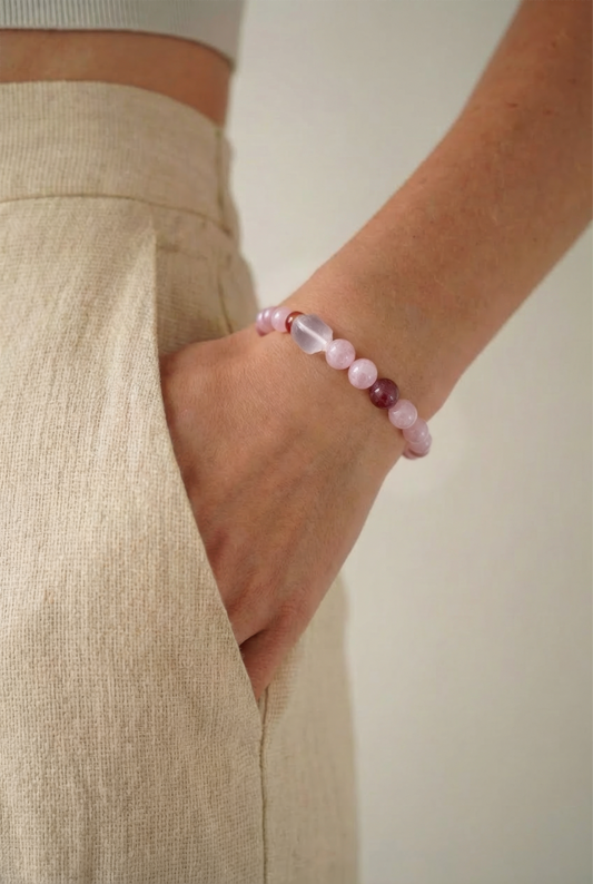 Fire Collection — Rose Quartz Crystal Bracelet