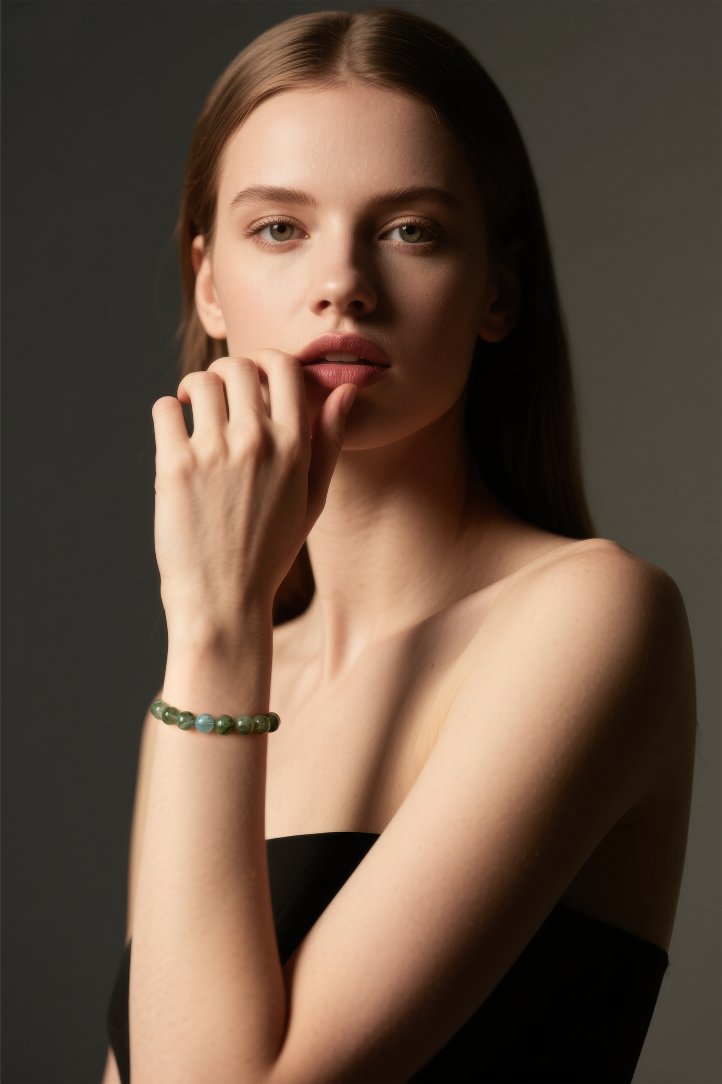 Wood Collection — Prehnite Crystal Bracelet