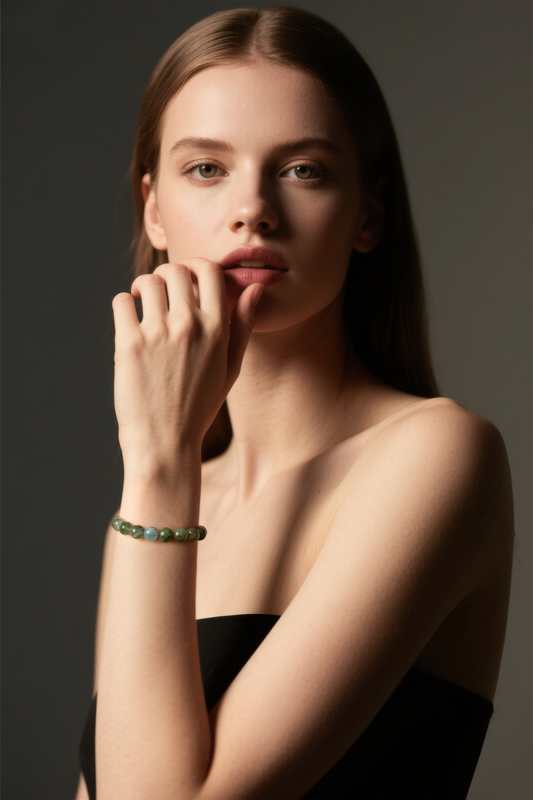 Wood Collection — Prehnite Crystal Bracelet