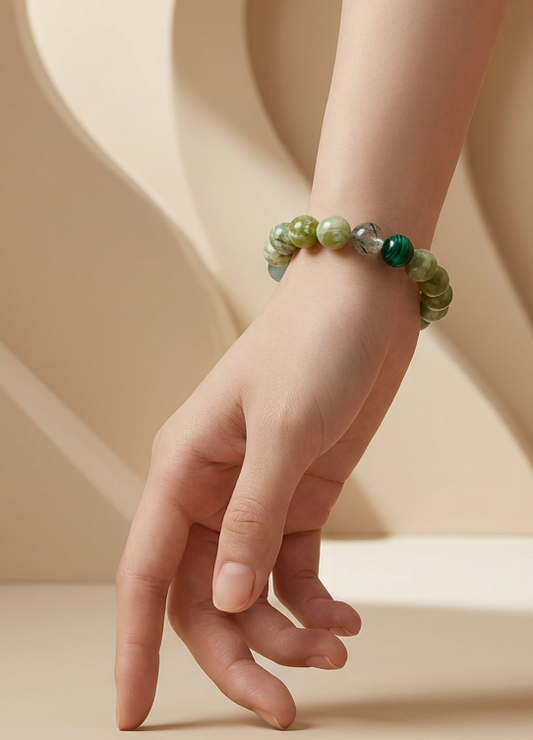 Wood Collection — Prehnite Crystal Bracelet