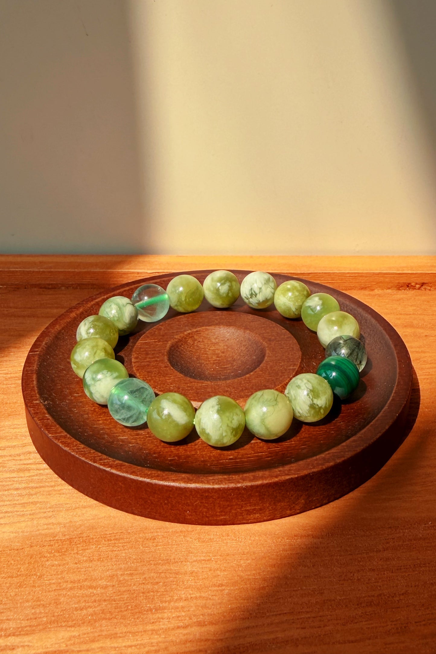 Wood Collection — Prehnite Crystal Bracelet