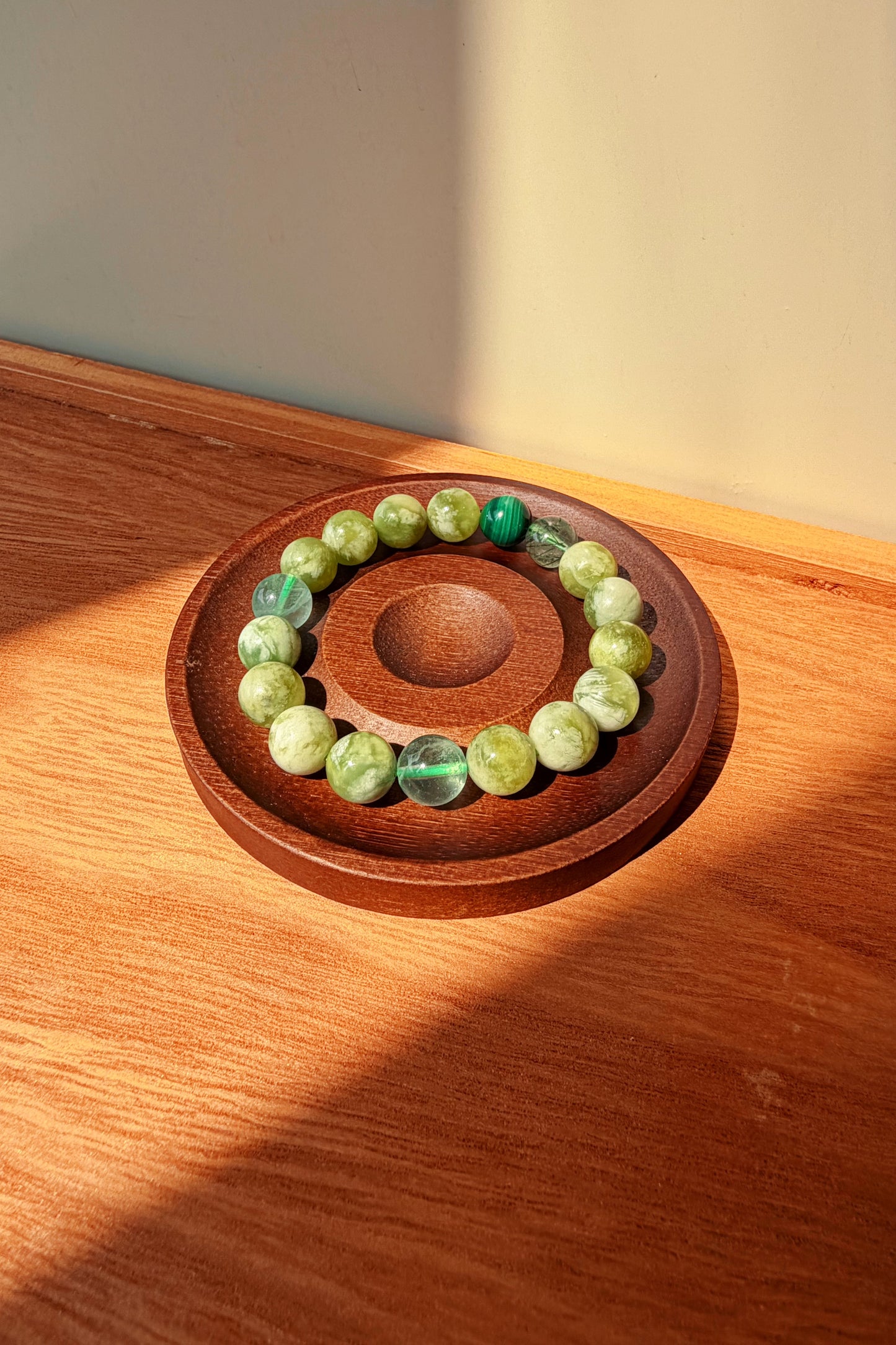 Wood Collection — Prehnite Crystal Bracelet
